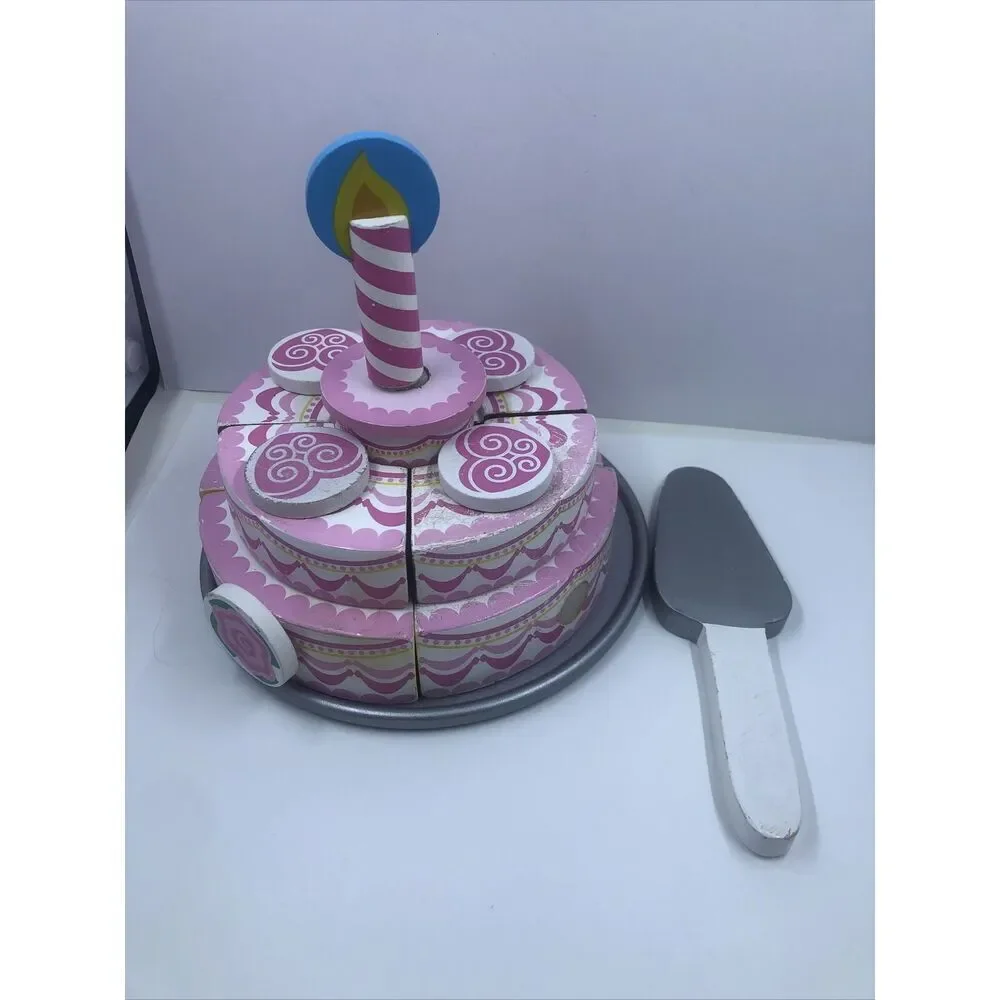 *MELISSA & DOUG Triple Layer Party Cake #4069 Age 3+ Preschool wood food playset
